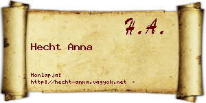 Hecht Anna névjegykártya